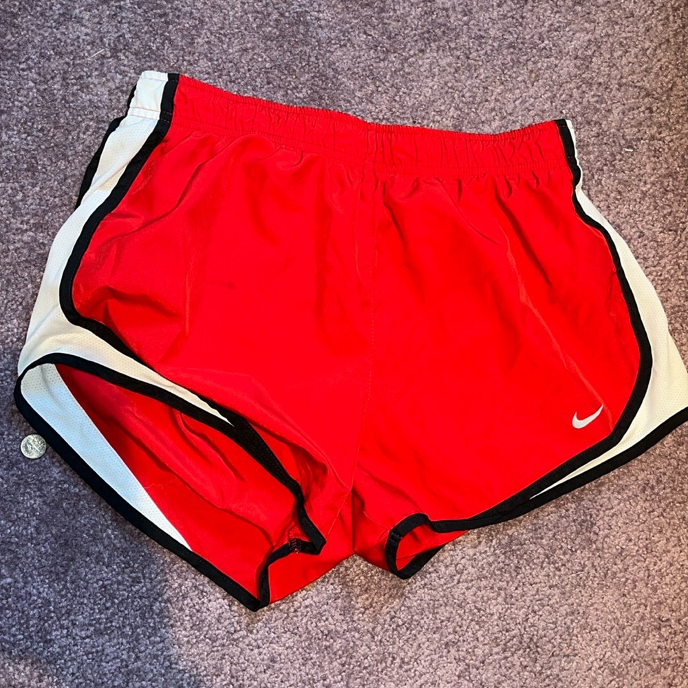 Red nike workout shorts